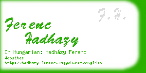 ferenc hadhazy business card